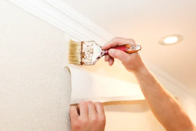 Pose de papier peint à la Talaudière — revêtements muraux et toiles de verre